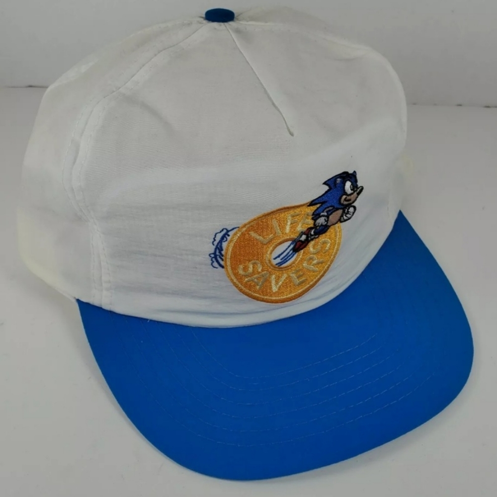Vintage 90s Sonic The Hedgehog Lifesavers Spinball Promo Prize Hat Cap Sega